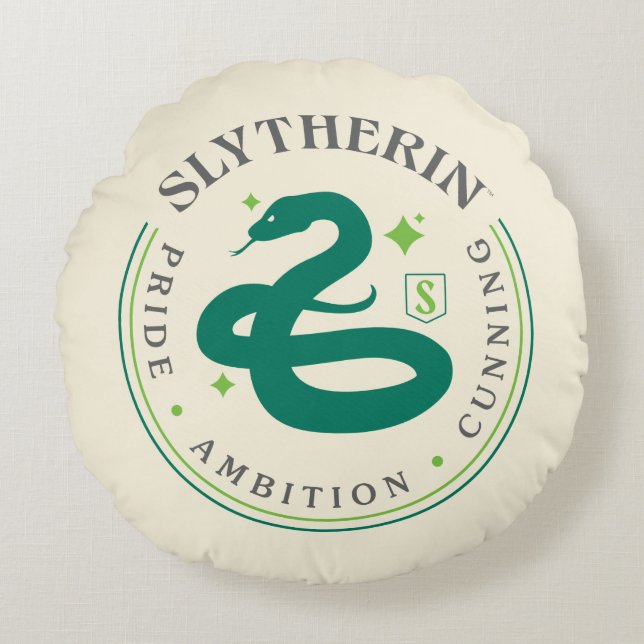 SLYTHERIN™ Grönt Snake House Pride Badge Rund Kudde (Framsidan)