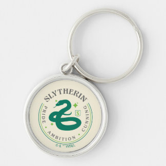 SLYTHERIN™ Grönt Snake House Pride Badge Rund Silverfärgad Nyckelring