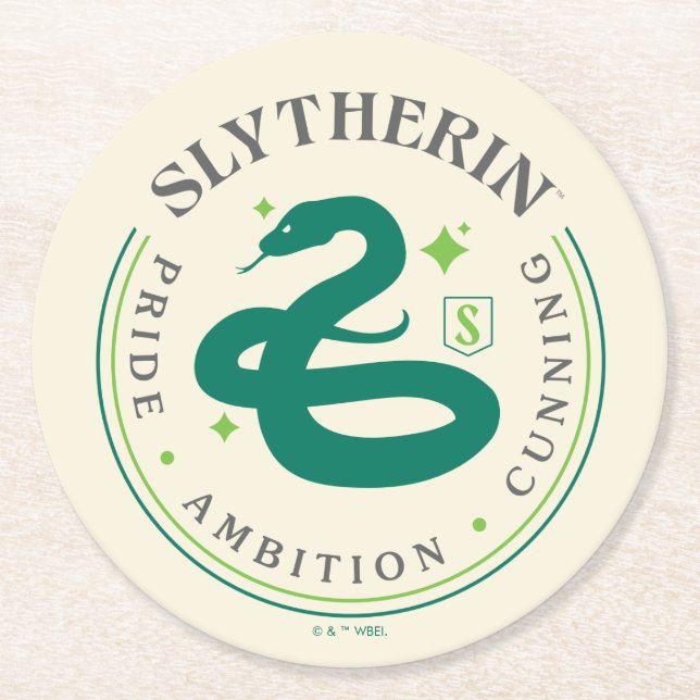 SLYTHERIN™ Grönt Snake House Pride Badge Underlägg Papper Rund (Framsidan)