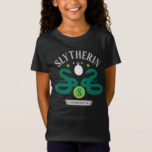 SLYTHERIN™ House Double Snake Locket Graphic T Shirt (Framsida)