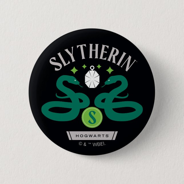 SLYTHERIN™ House Dubbla Snake Locket Graphic Knapp (Framsida)