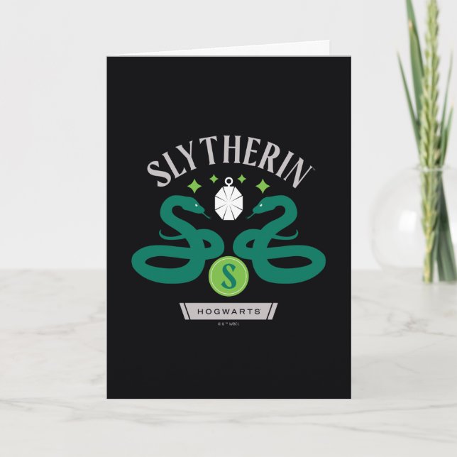 SLYTHERIN™ House Dubbla Snake Locket Graphic Kort (Framsida)