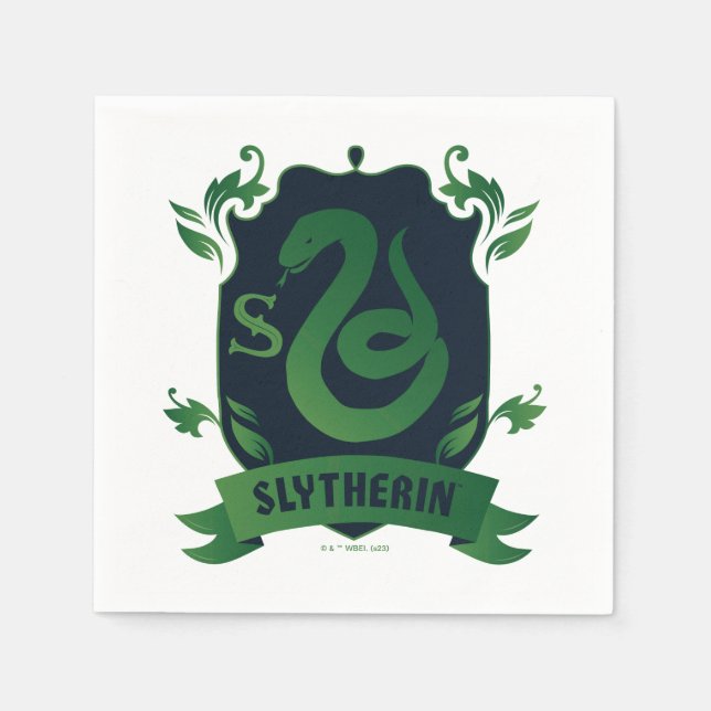 Slytherin™-husrankad vapensköld pappersservett (Framsidan)