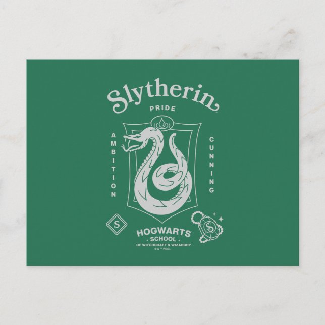 SLYTHERIN™ Stolthet Ambition Slugighet Vapenmärke Vykort (Framsida)