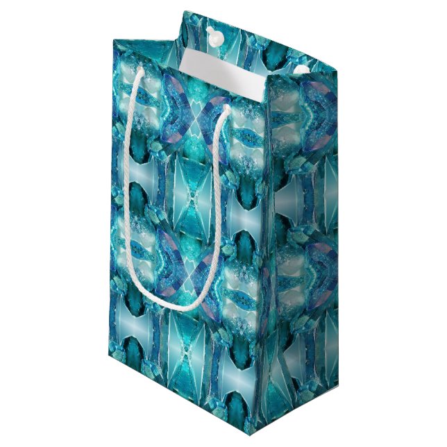 Sm Gift Bag Aquamarine Crystals (Framsidan Vinklad)