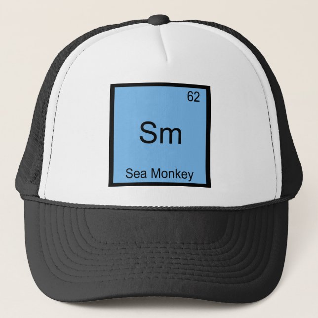 Sm - Havsapa Rollig Kemielement Symbol T-shirt Keps (Framsida)