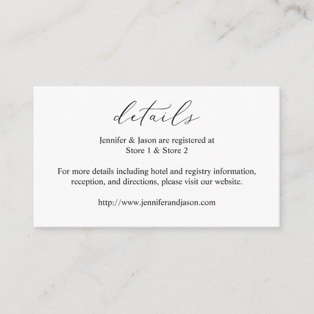 SM-information om Calligraphy Black & White Tilläggskort (Framsida)