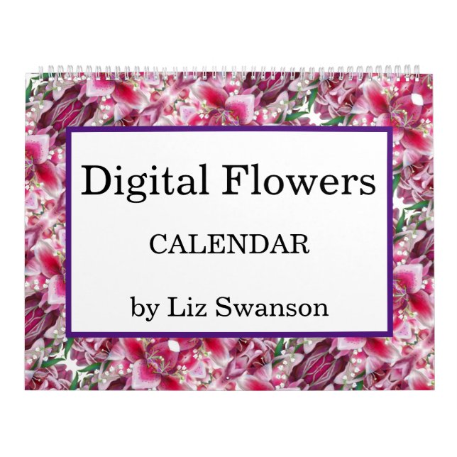 Sm, Med, Lg Calendar - Digital Flowers Kalender (Omslag)