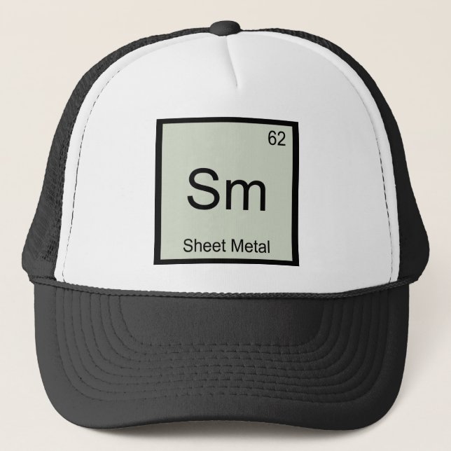 Sm - Plåt Rolig Kemielement Symbol T Truckerkeps (Framsida)