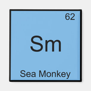 Sm - Sea Monkey Rolig T-Shirt med Kemiskt Elements Magnet