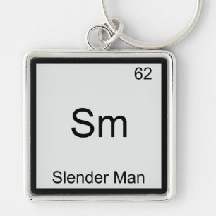 Sm - Smalman Roligt Kemiskt Element Symbol Fyrkantig Silverfärgad Nyckelring