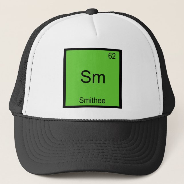 Sm - Smithee Rolig T-Shirt med Kemiskt Elementsymb Keps (Framsida)