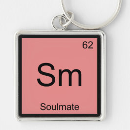Sm - Soulmate Funny Chemistry Inslag Symbol Tee Fyrkantig Silverfärgad Nyckelring