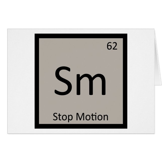 Sm - Stop Motion Animation Kemisymbol Hälsningskort (Framsidan Horizontal)