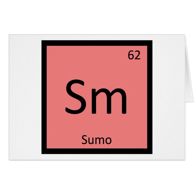 Sm - Sumobrottning Kemisk Periodiska Systemet Hälsningskort (Framsidan Horizontal)