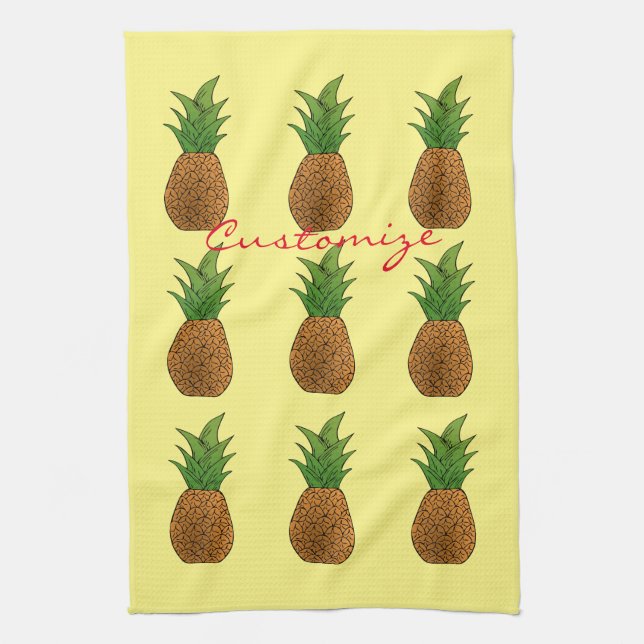 Små ananas Thunder_Cove Kökshandduk (Vertikal)