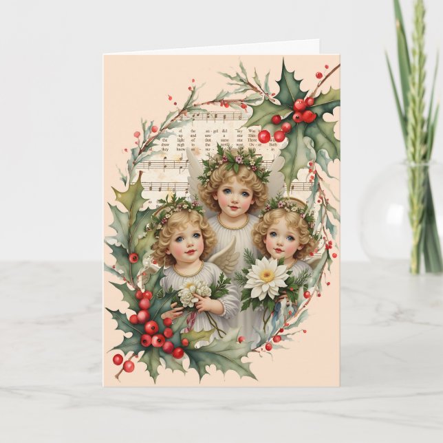 Små änglar Noel jul Helgkort (Framsida)