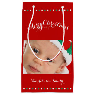 Små Anpassningsbar Red God jul Gift Bags