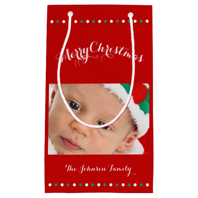 Små Anpassningsbar Red God jul Gift Bags (Framsidan)