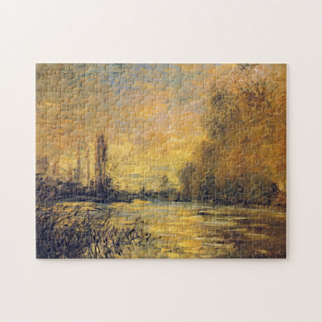 Små Arm i Seine Argenteuil Monet Fine Art Pussel (Horisontell)