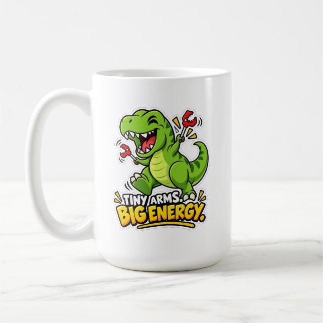 🦖 Små armar, stor energi Klassisk mugg ☕⚡ (Vänster)