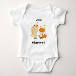 Små äventyrare Enhörning & Räv Baby söta vänner T Shirt