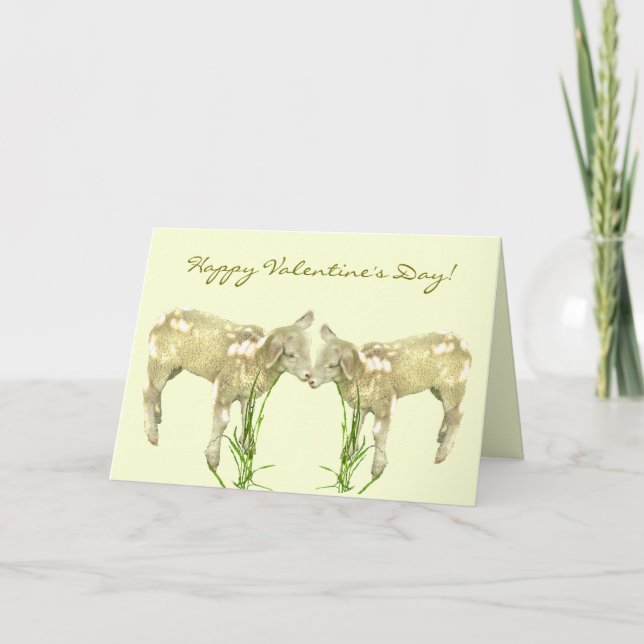 Små Baby-lampor på Gult Valentines day-kortet Helgkort (Framsida)