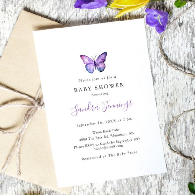 Små babyskor - Elegant minimalistisk enkel Inbjudningar (Skapare uppladdad)