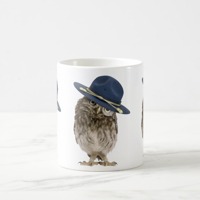 Små bergsberg uggla - förstoringsglas kaffemugg (Center)