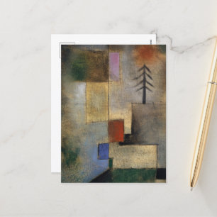 Små Bild i Fir Träd av Paul Klee Helg Vykort