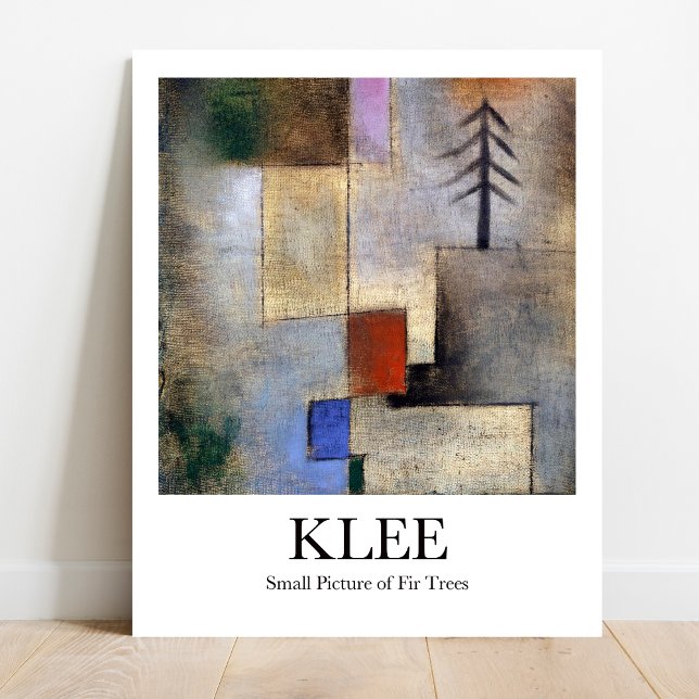 Små Bild i Fir Träd av Paul Klee Poster (Klee's captivating "Small Picture of Fir Trees"! Own this iconic abstract masterpiece.)