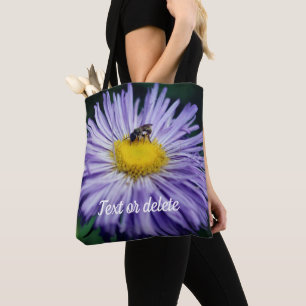 Små bin på Lila Aster Flower Personlig Tygkasse