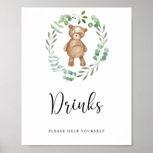 Små björnar Drinks hjälper dig själv att Poster