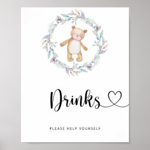 Små björnar Drinks hjälper dig själv Poster