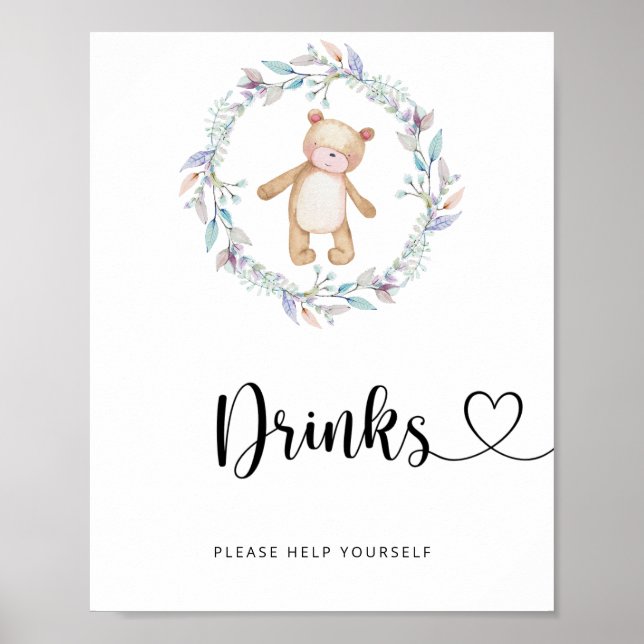 Små björnar Drinks hjälper dig själv Poster (Framsidan)