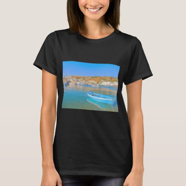 SMÅ BLÅ BÅT DIGITALA TRENDER T SHIRT (Framsida)