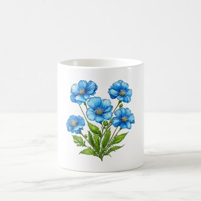 Små Blå Blommor Kaffemugg (Center)