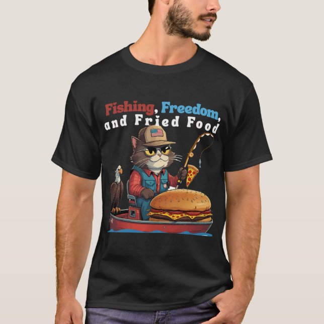 Små Blå Glasflöten för Fiske T Shirt (Framsida)