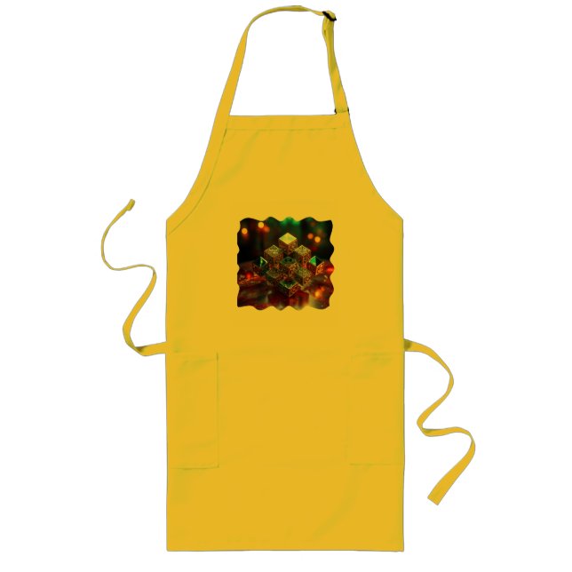 Små block med geometrisk design staplad upp långt förkläde (Framsidan)