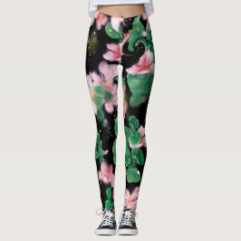 Små blommor av rosa leggings