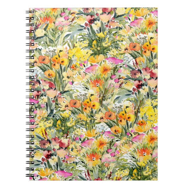 Små blommor, Fält: Ljus vattenfärg. Anteckningsbok (Framsidan)