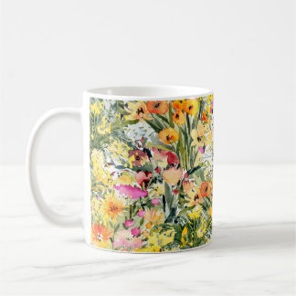 Små blommor, Fält: Ljus vattenfärg. Kaffemugg