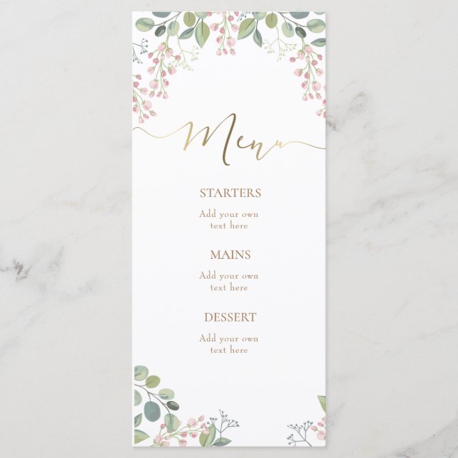 små blommor och grönska Meny (Framsida)