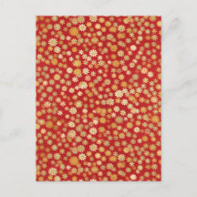 Små blommor på Red Background Chiyogami