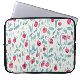 Små blommor: Vattenfärgade, sömlösa Laptop Fodral