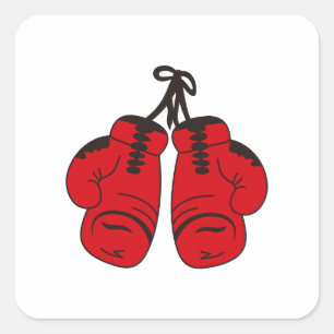 SMÅ BOXINGGLOVER FYRKANTIGT KLISTERMÄRKE