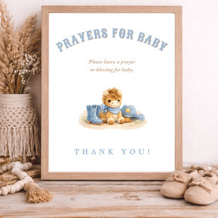 Små Cowboy Baby Shower Böner för Bebis Poster