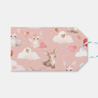 Små Cupid-djur presentkort – Vattenfärg Pastell Presentetikett