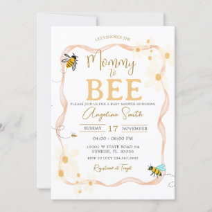 Små Daisy Bee Baby Shower Mamma till Bee Inbjudningar