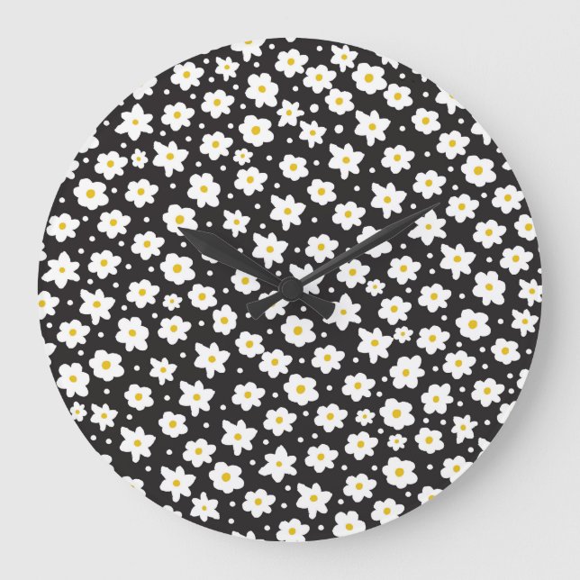 Små daisy, vintage, sömlös bakgrund. stor klocka (Framsida)